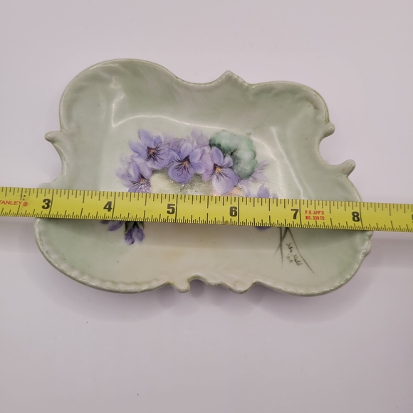Vintage Hand-Painted Floral Trinket Ring Dish - Picture 5 of 6